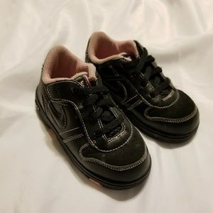 Black & Pink Leather Nike Toddler Sneakers